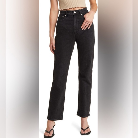 Madewell Denim - Madewell Washed Black 90’s Straight Leg Jeans Size 26